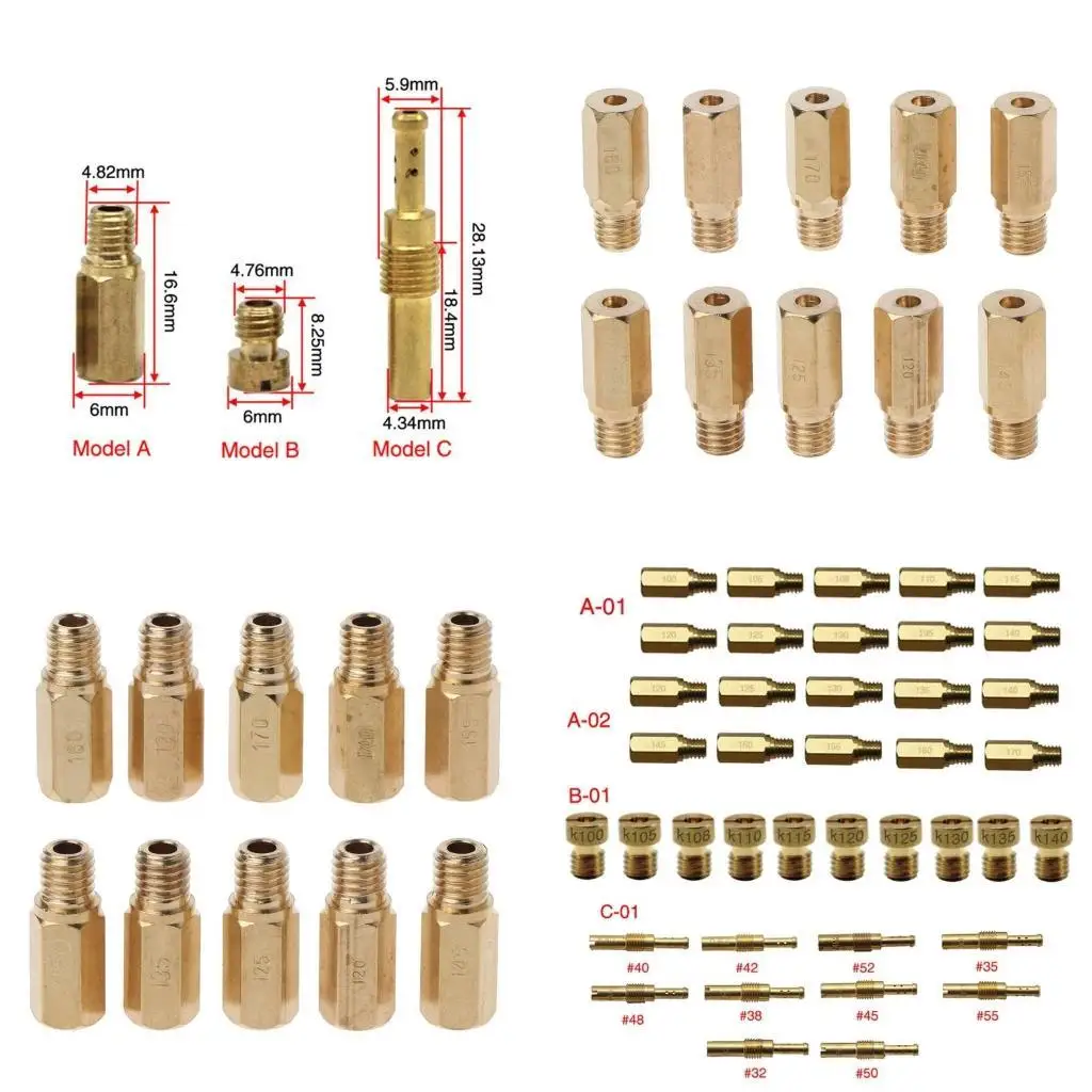 

652F 10pcs Carburetor Slow Jets Jet For PWK OKO CVK Mikuni KOSO Motorcycle Carburetor Main Vice Injectors Nozzle 120-170
