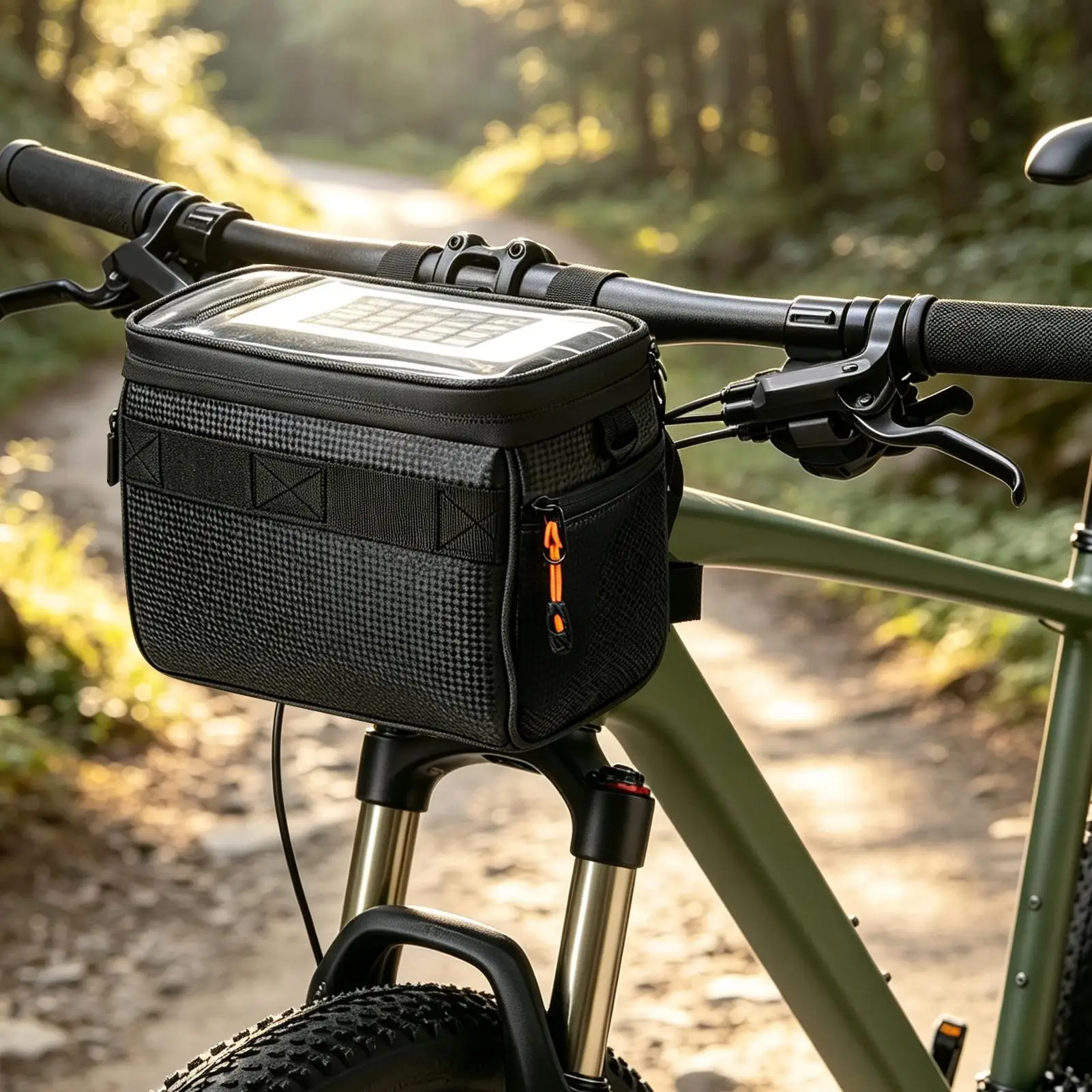 Handlebar Bags For Bike Large Capacity Waterproof Multi Compartment Pouch Bike Front Handlebar Storage For Commuting Traveling