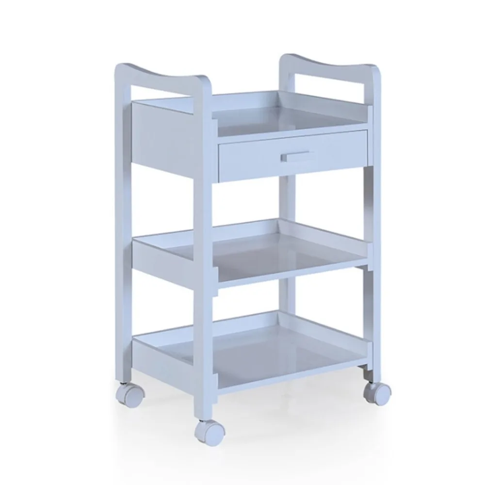 

Тележка из цельного дерева Многофункциональная трехслойная стойка Тележка для инструментов Тележка для волос и маникюра с выдвижными ящиками