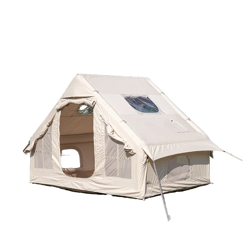 

Outdoor Waterproof Inflatable Camping Tent Large Space Summer Use One Bedroom Design Canvas Roof Tent Family Travel
