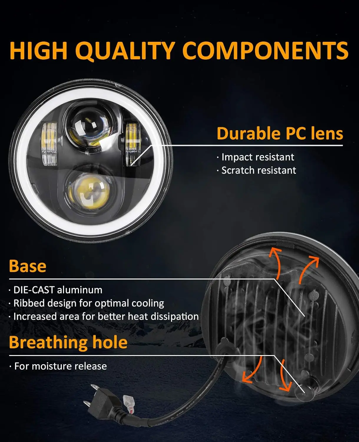 5.75 Inch LED Headlight DRL /Housing For Harley Sportster 1200 XL1200L Custom XL1200C 883 XL883 883L XL883R 48 Headlamp 5 3/4