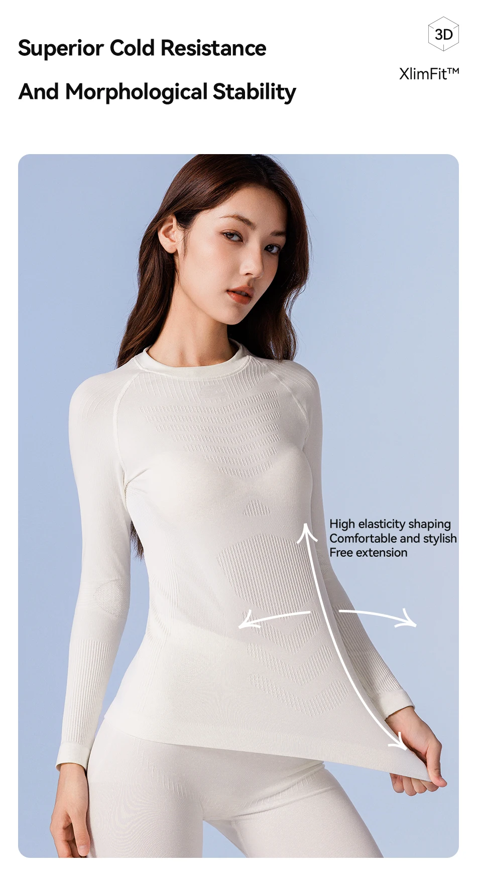 COPOZZ Nahtloses Ski-Thermo-Unterwäsche-Set für Damen und Herren, hochelastisch, Rundhalsausschnitt, schnell trocknend, feuchtigkeitsableitend, Sport-Baselayer, lange Unterhose – Detail 14