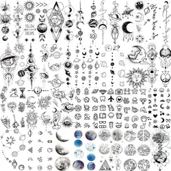 28 Sheets Outer Space Temporary Tattoos For Women Men, Fake Realistic Star Sun Moon Tattoo Sticker for Kids Planets Neck Tattoos