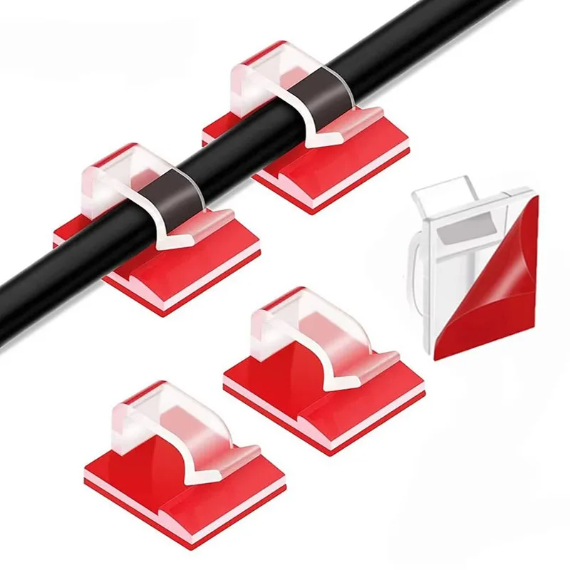 10-50PCS Cable Organizer Clips Cable Management Wire Manager Cord Holder USB Charging Data Line Bobbin Winder Wall Mounted Hook