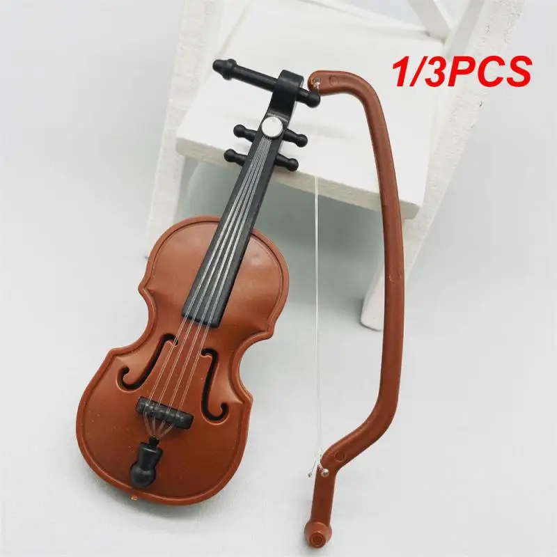 1/3PCS New Mini Violin Upgraded Version With Support Miniature Wooden Musical Instruments Collection Decorative Ornaments Model