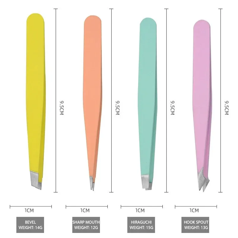 스테인레스 스틸 눈썹 핀셋 눈썹 핀셋 비스듬한, 편평한, 뾰족한 머리카락 뽑기 눈썹 핀셋 눈썹 핀셋 뷰티
