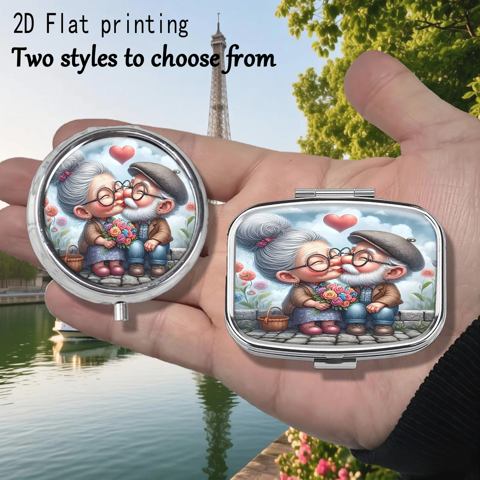 Medicine Box with Valentine's Day Design and Warm Love Theme. Portable Small Medicine Box. Exquisite Small Jewelry Box. Compartmentalized Storage for Ultra-Small Items. Thoughtful Gift for Outdoor Activities - Creative Storage Box - Compact and Practical for Personal Use and Gift-Giving