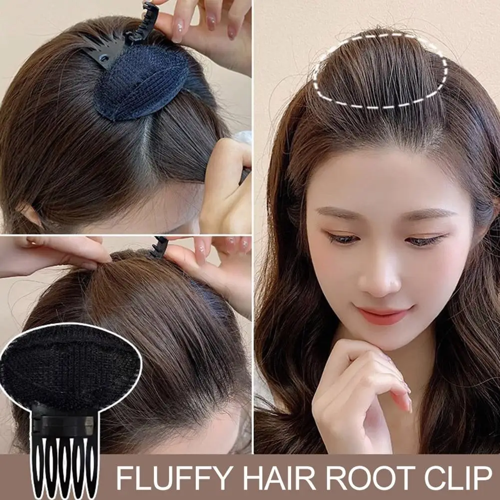 Invisible Fluffy Sponge Clip Insert Front Comb Bun Bump Up Volume Base, Increase Volume For Women & Girls Puff Hair Accessories