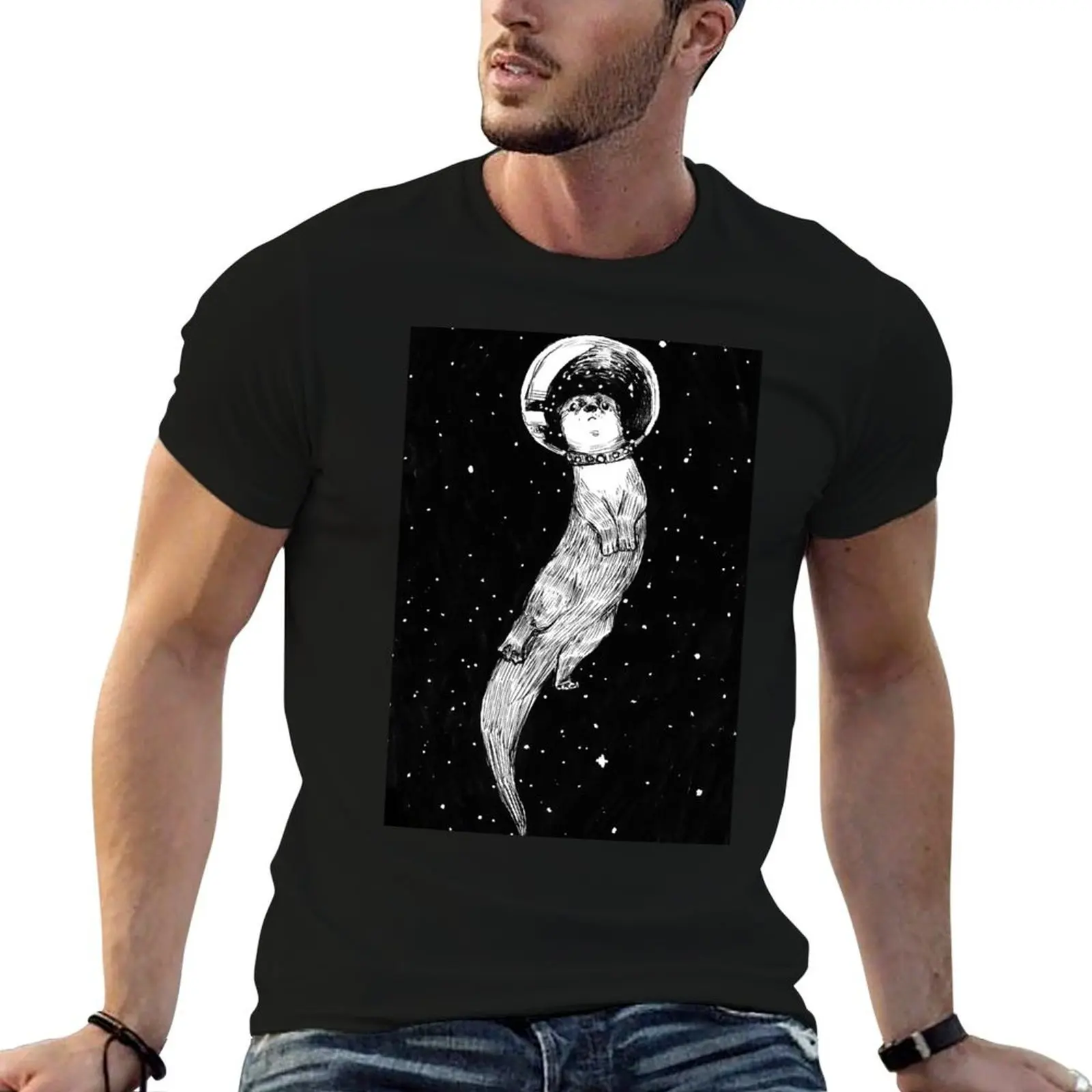 

Drifting in Otter Space T-Shirt men t shirt cotton 100% t shirt men 100% cotton luxury brand t shirts for man cotton T-shirt