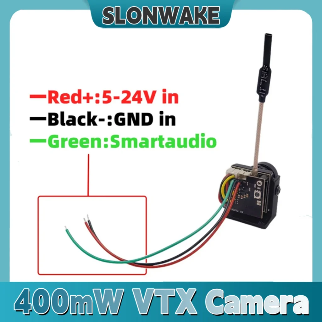 SLONWAKE 5.8G all-in-one machine 400mW e7087U MINI VTX Transmitter 1500TVL 130°FOV Camera for RC FPV Long Range Fixed-wing Drone