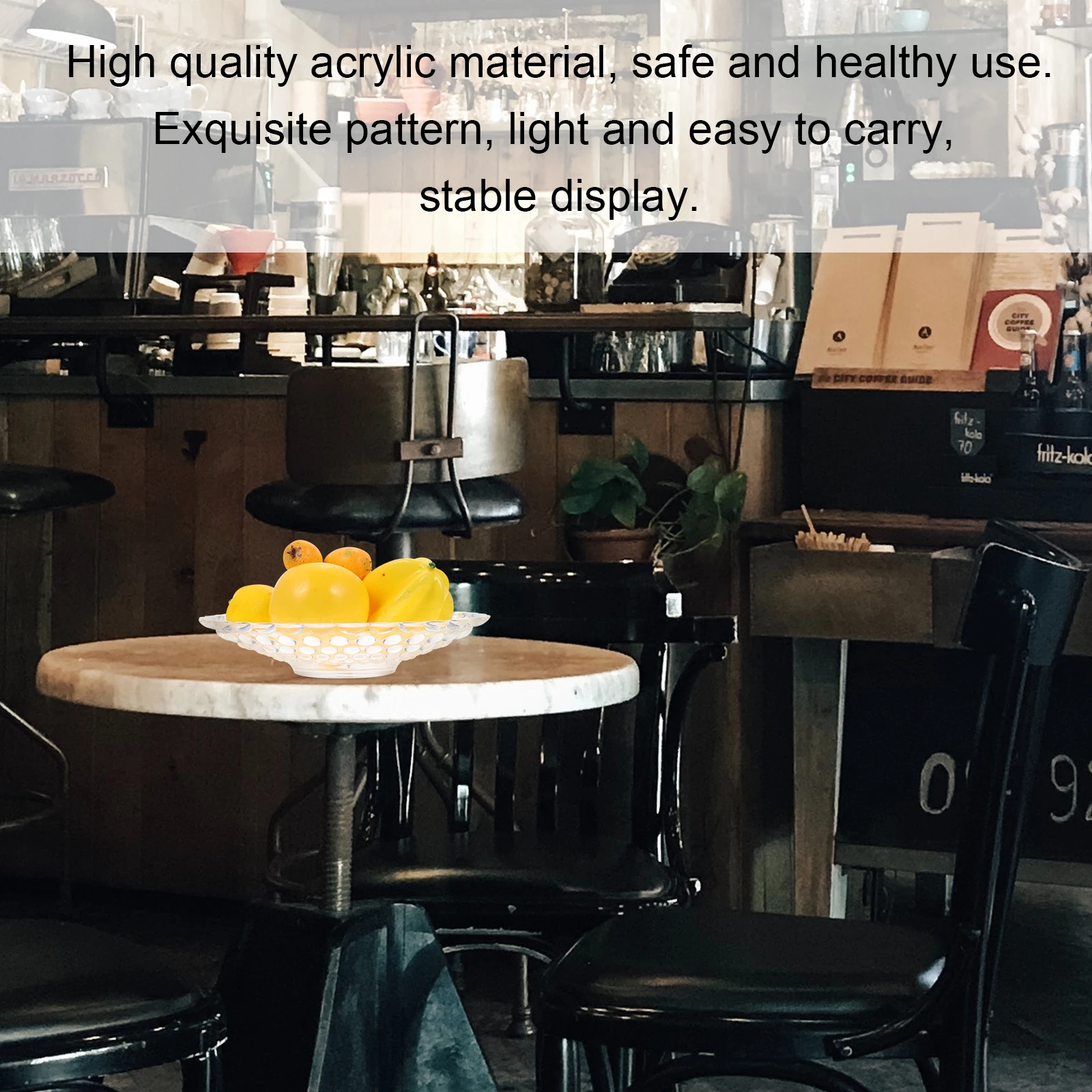 

Acrylic Fruit Plate 25cm Transparent Snack Tray for Home KTV Bar Easy Clean Kitchen Counter Storage fruits trays dessert