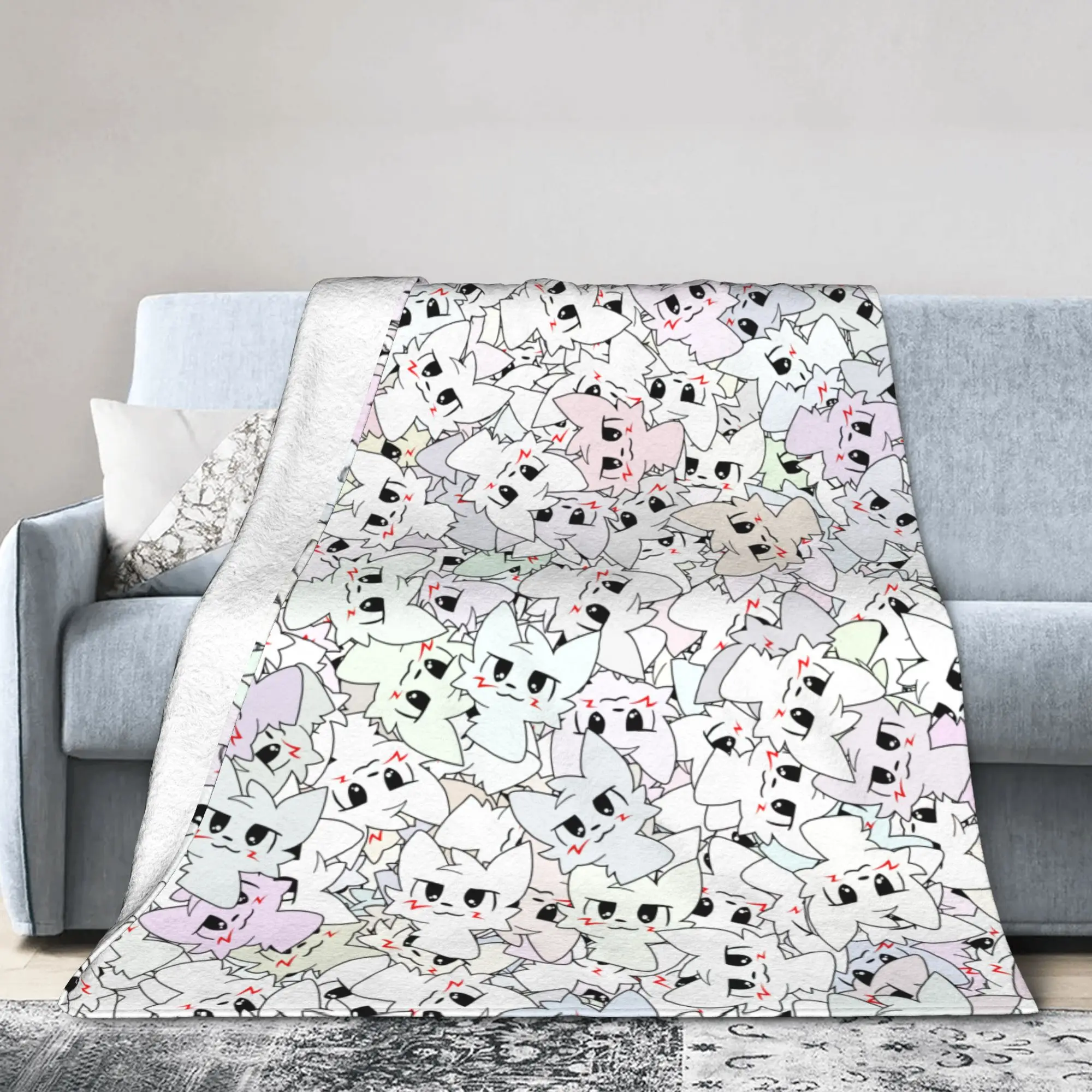 

Плед Boykisser Silly Cat с мультяшным рисунком, из кораллового флиса, плюшевый, ультрамягкий, для кровати и путешествий