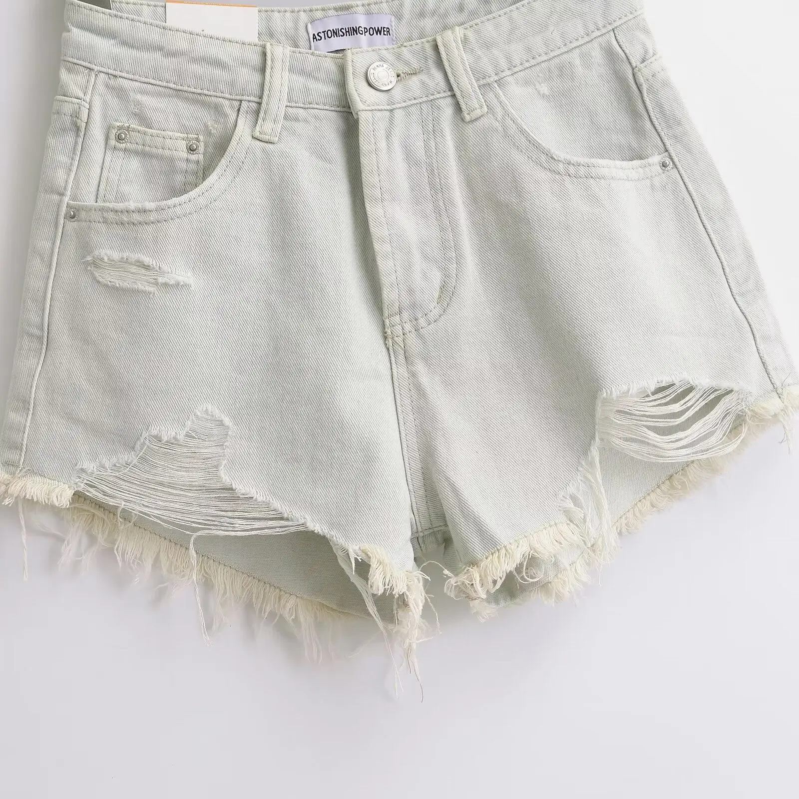 

Ретро High Street с тяжелой талией, широкие джинсы с высокой талией, повседневные летние модные женские джинсовые орты