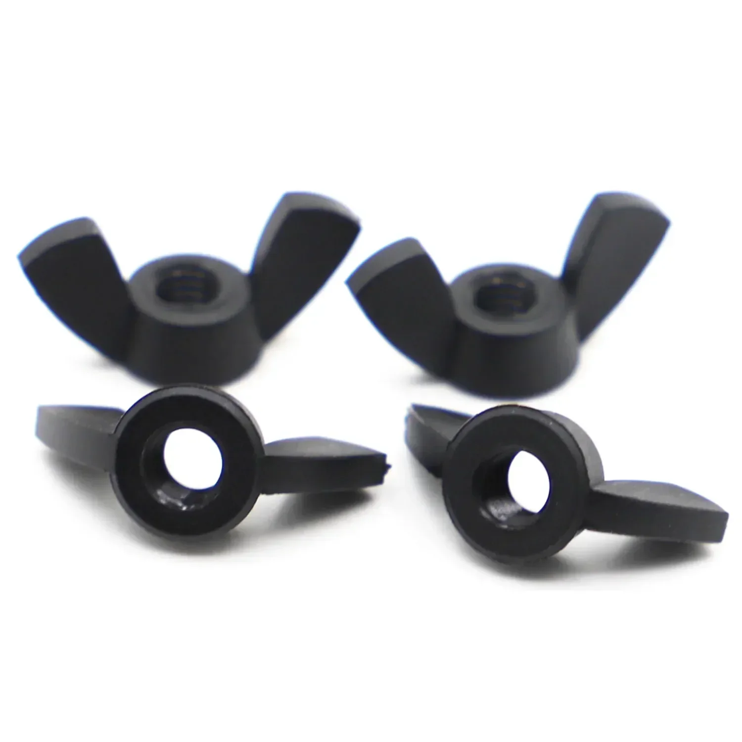 Elektrische Nylon-Flügelmutter DIN315, schwarze Kunststoffmutter M3, M4, M5, M6, M8, M10, M12, Flügelmutter