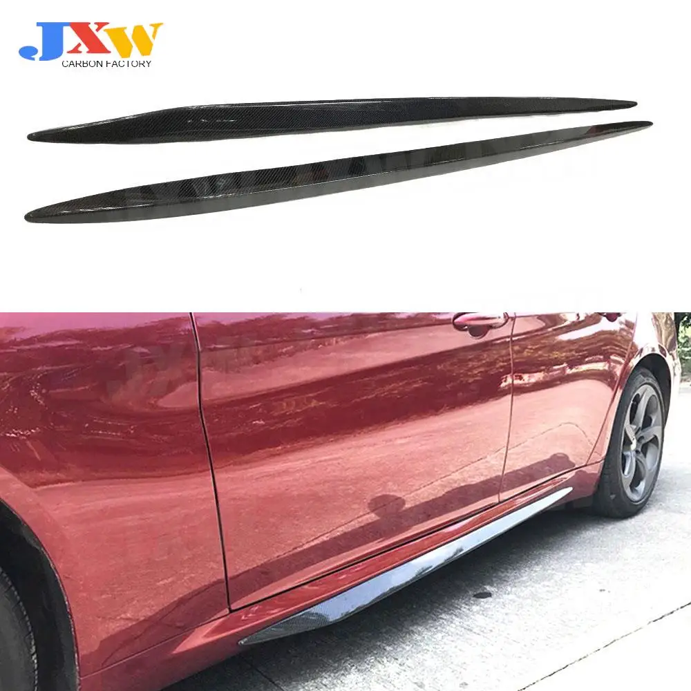 2PCS Carbon Fiber /FRP Side Skirts Door Bumper Aprons Spoiler For Alfa Romeo Giulia Sedan 4 Door 2016-2020 Add On Style