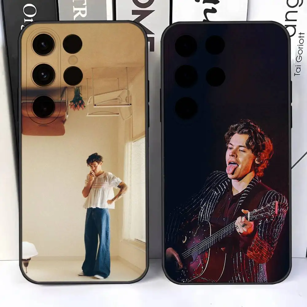 

H-Harry Singer S-Styles Phone Case For Samsung S25,S24,Ultra,S20,S30,Plus,S22,S23,Ultra,Plus,5G Soft Black