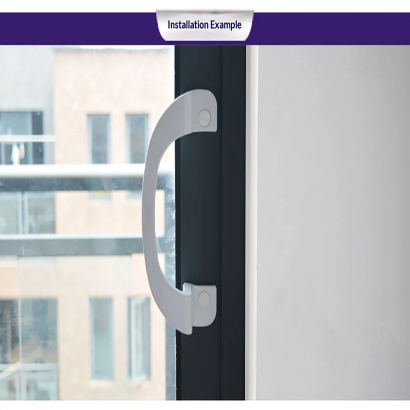 Aluminum alloy door handle, plastic steel sliding door knob, titanium alloy hook lock, balcony floor-to-ceiling window sliding p