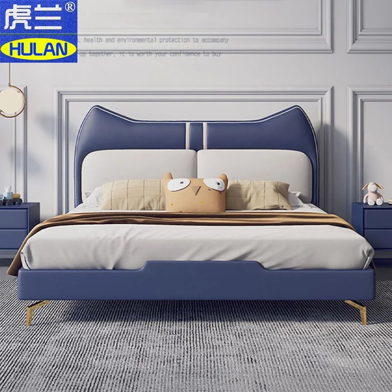 Children's furniture light extravagant modern simple youth soft beds children's beds boys and girls 1.5 meters children's bed