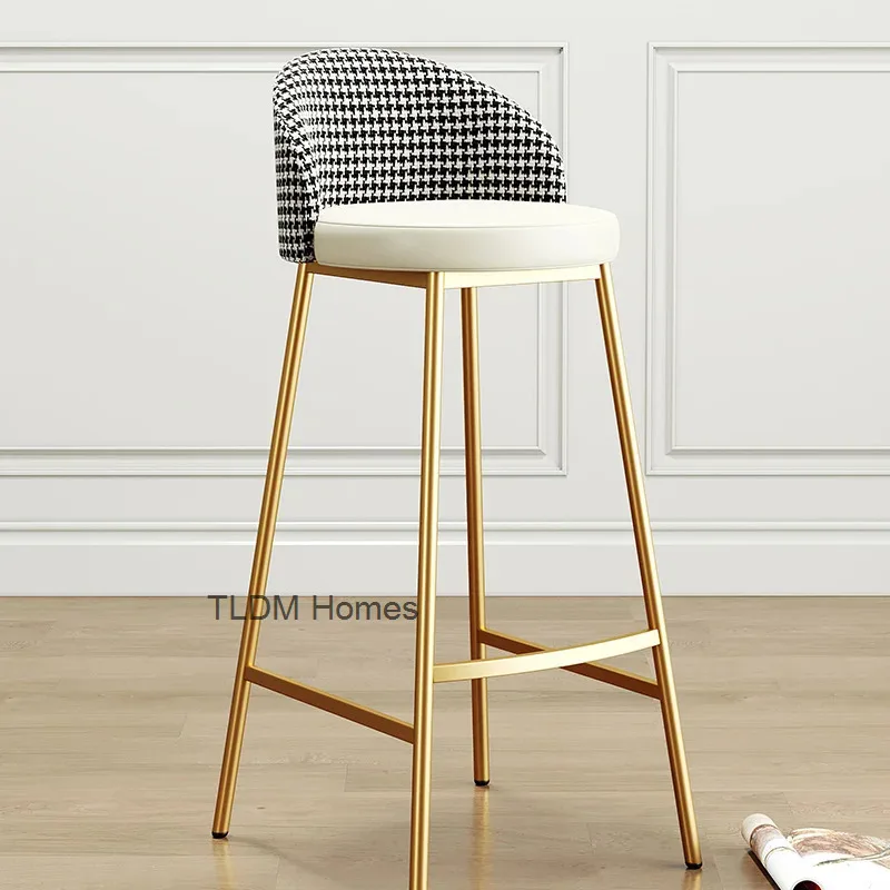 

Modern Luxury Bar Stools Metal European Dining Chairs Trendy Bedroom Muebles De Cocina Furniture Decoration