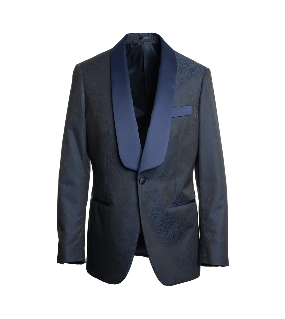 Smoking estampado para homens, ternos de casamento, roupa formal, xale, lapela, um botão, conjuntos de blazer, 2 peças, traje personalizado para show de baile