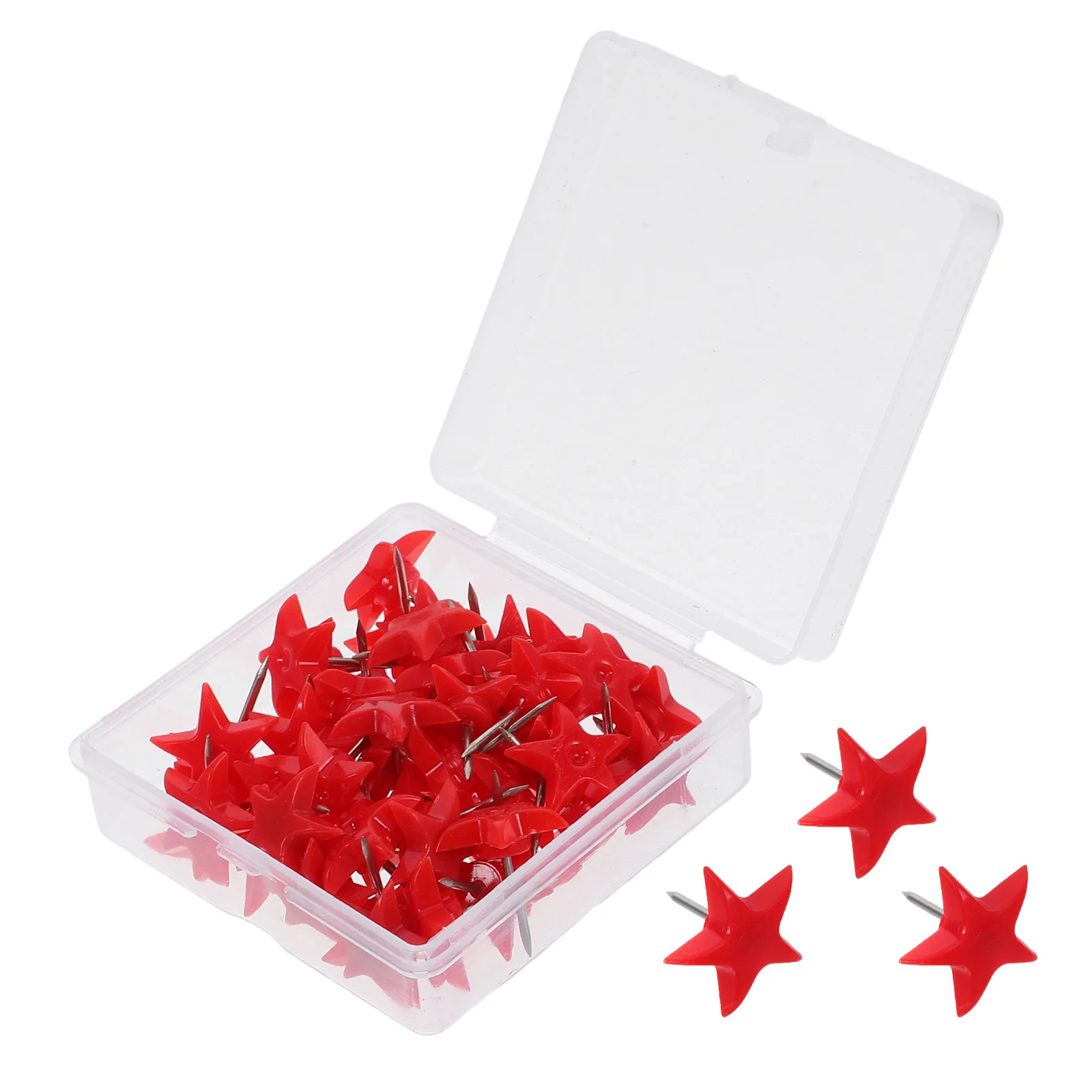

50pcs Star Shaped Push Pins Plastic Metal Tacks For Cork Board Foam Fabric Boards Fixing Photos Posters Maps Decorative