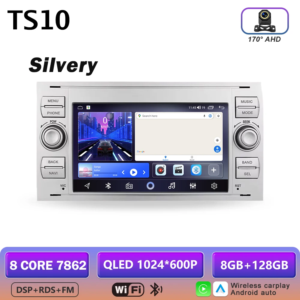 Android autoradio AUTO Carplay voor FORD C-Max Connect Fiesta Fusion Galaxy Kuga Mondeo S-Max Transit Focus GPS multimediaspeler
