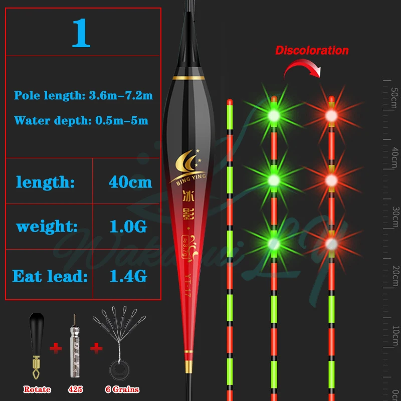 New Nano Smart Led Fishing Float Highly Sensitive Remind Buoy Gravity Sensor Glowing Electric Night Fishing Strobe Turn Red