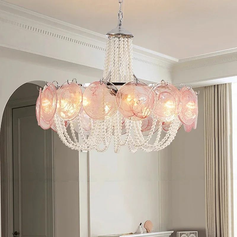 

Modern Luxury Round Glass Chandelier for Living Dining Room Bedroom Kitchen Hanging Lamps Indoor Lighting Hanging Light Fixture