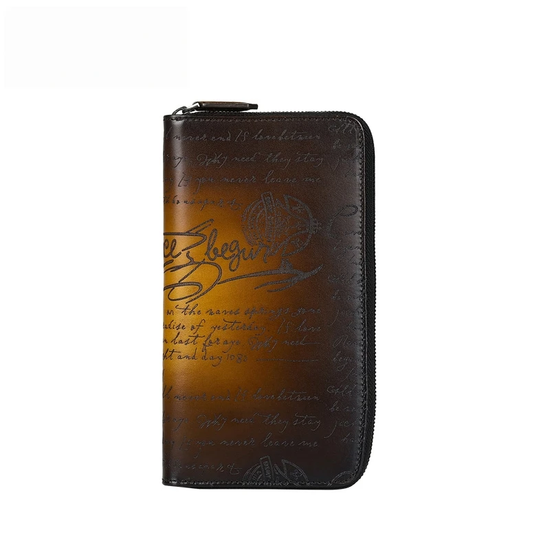 DIMY 2026 Long Zipper Handmade Wallet Handheld Baotou Layer Leather Sloplife Retro