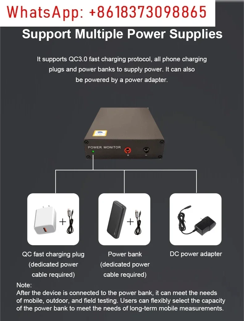 BLU926 100nA-4A Power Monitor Low Power Consumption Analysator Power Current Recording Tester