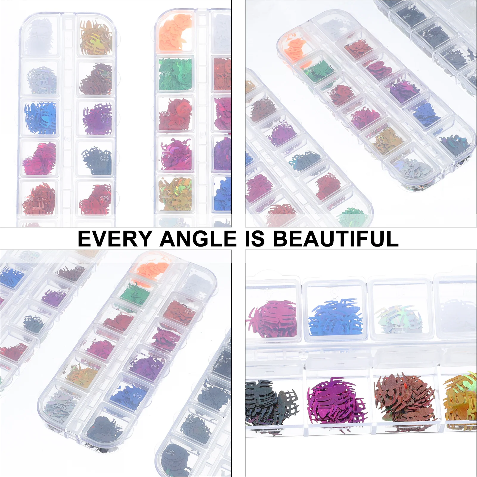 

3boxes Halloween Nail Stickers Durable Material Sequins Nail Art Decals for Festival Party Manicure Manicure Sticker