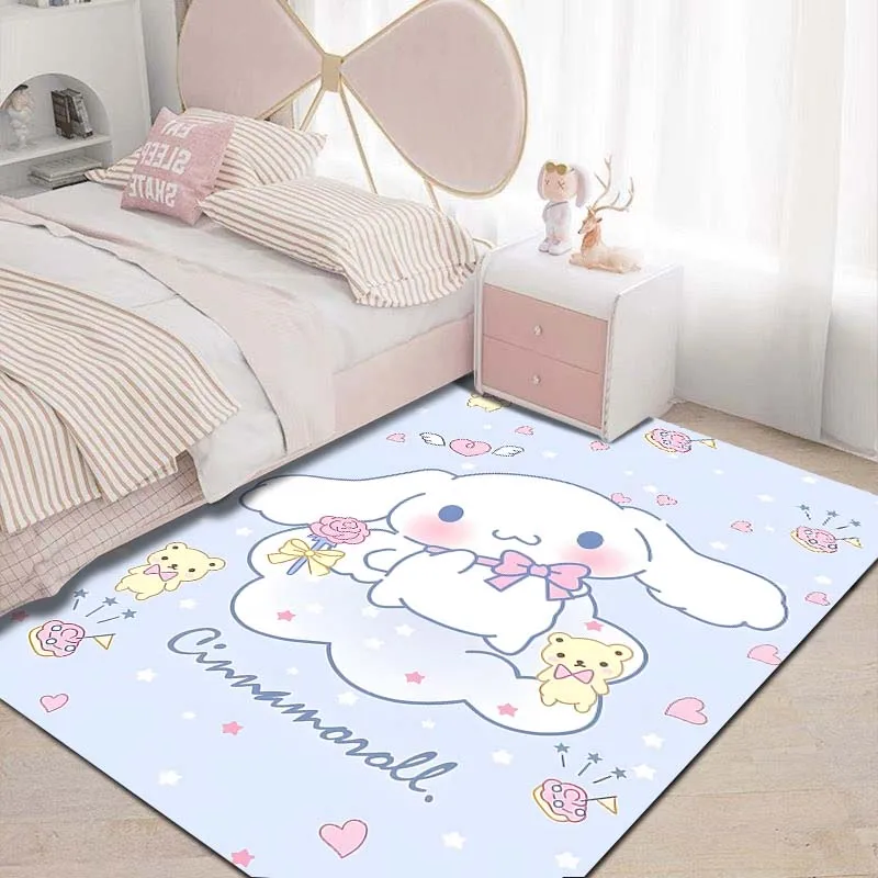 Sanurgente Cinnamoroll Tapis d\'impression Kawaii pour chambre de fille, salon, chambre à coucher, zone de décoration intérieure, lea Polymères non