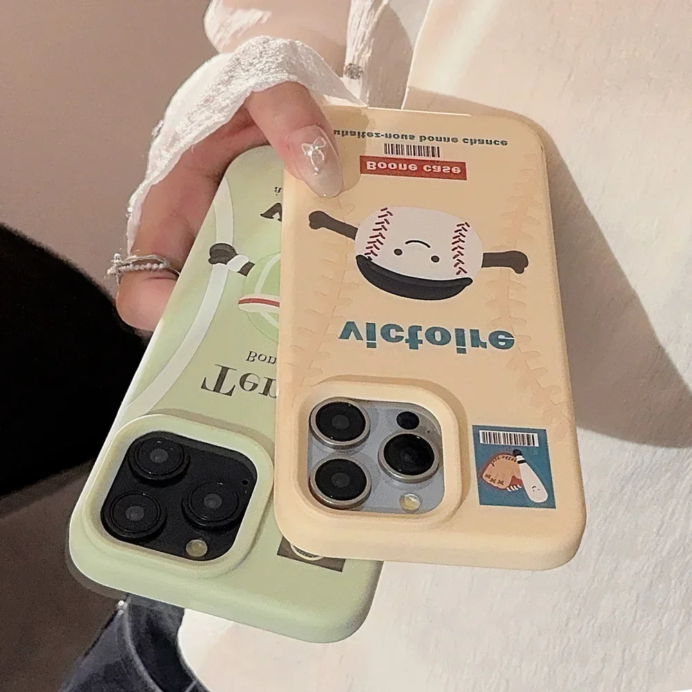 Funny baseball Tennis Sport doll art Phone Case For iPhone 16 15 14 13 12 11 Pro Max 16 Plus Case Cute Cartoon shockproof Cover image 4