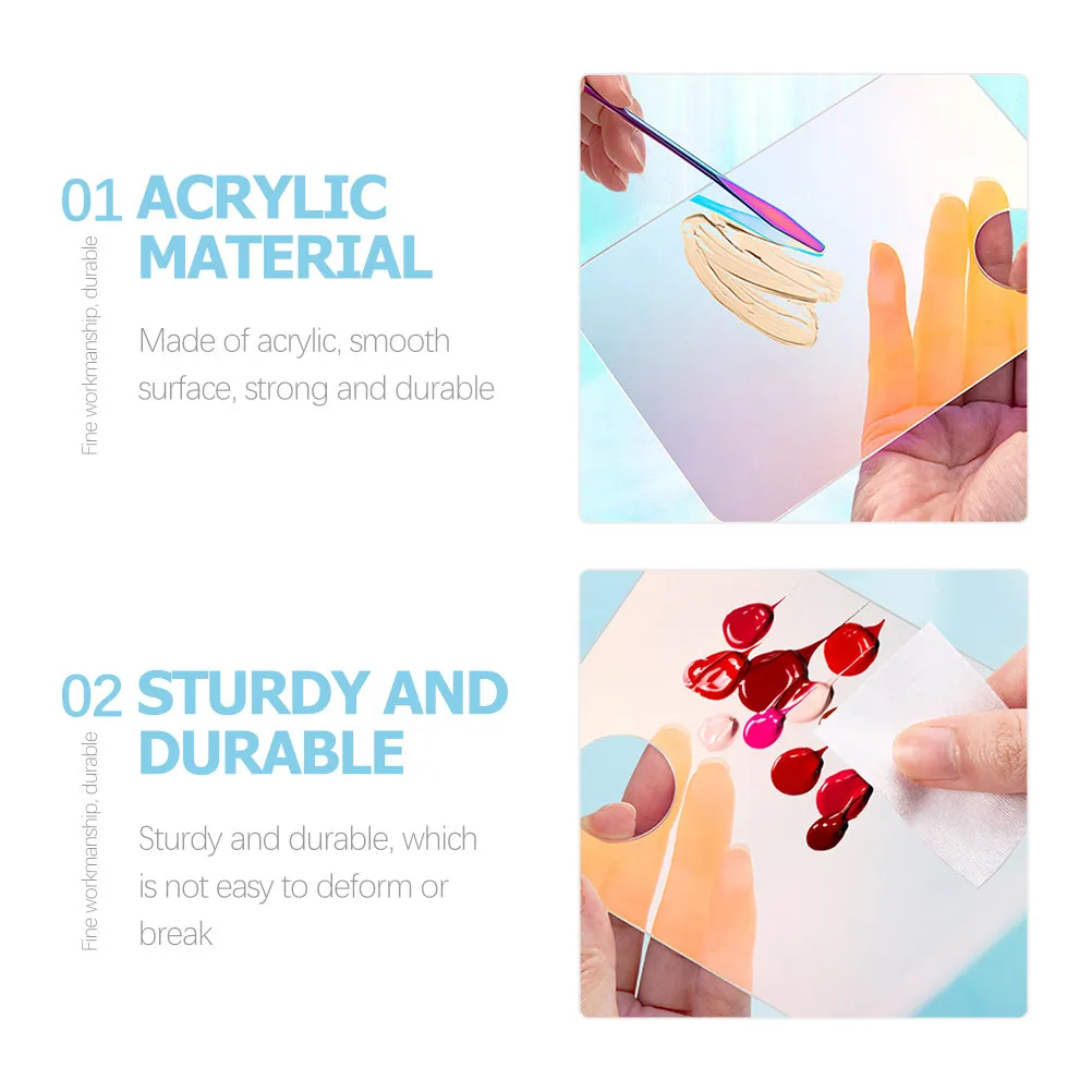 

Набор из 1 легкой акриловой палитры для макияжа с гладкой поверхностью, лопаткой для смешивания тонального крема, лака для ногтей и пигментов