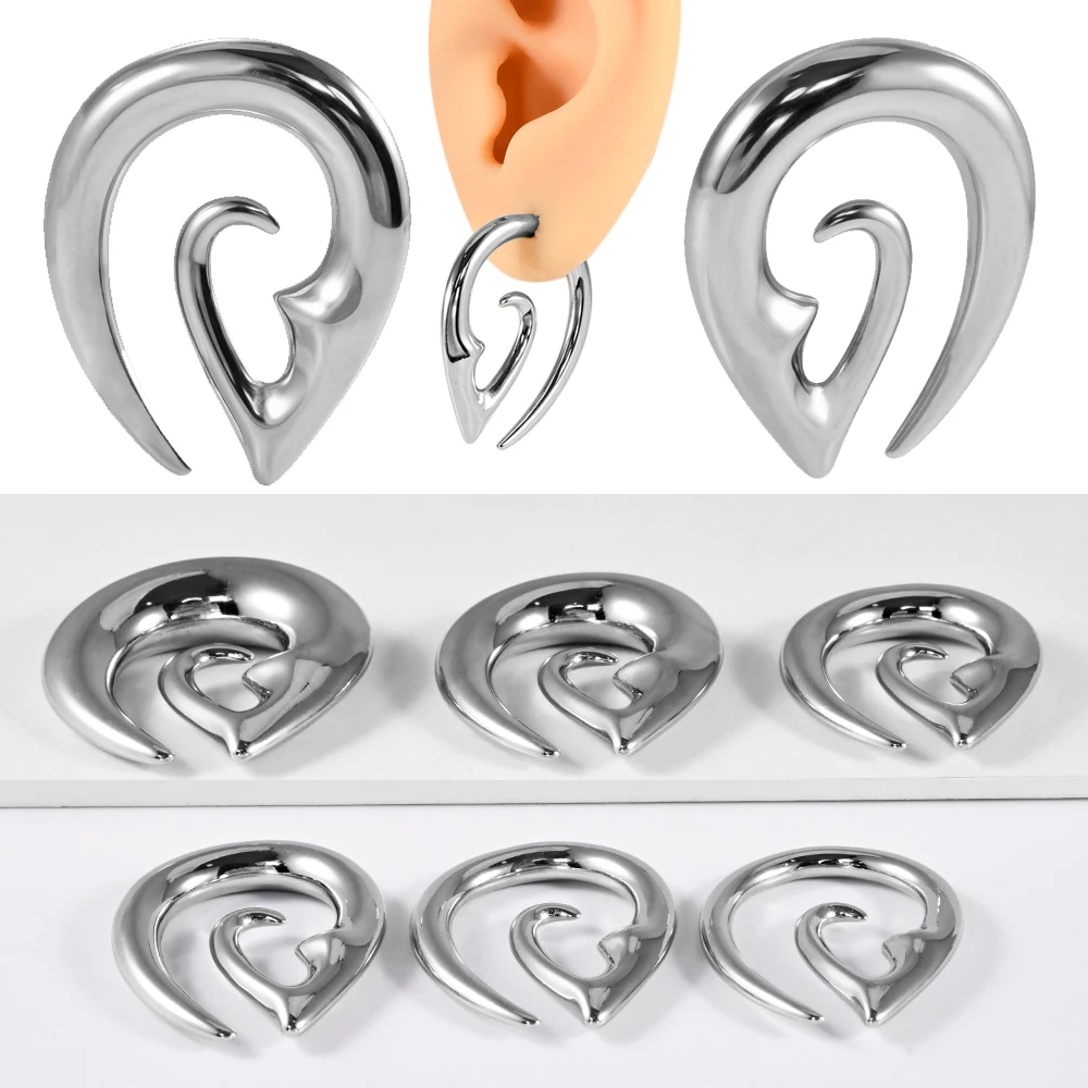 2/1PCs Ear Shape Ear Tunnel Ear Gauge Weight Earring 316 Surgical Steel Ear Strengthening Ear Hanger Piercing Bodyjewelry