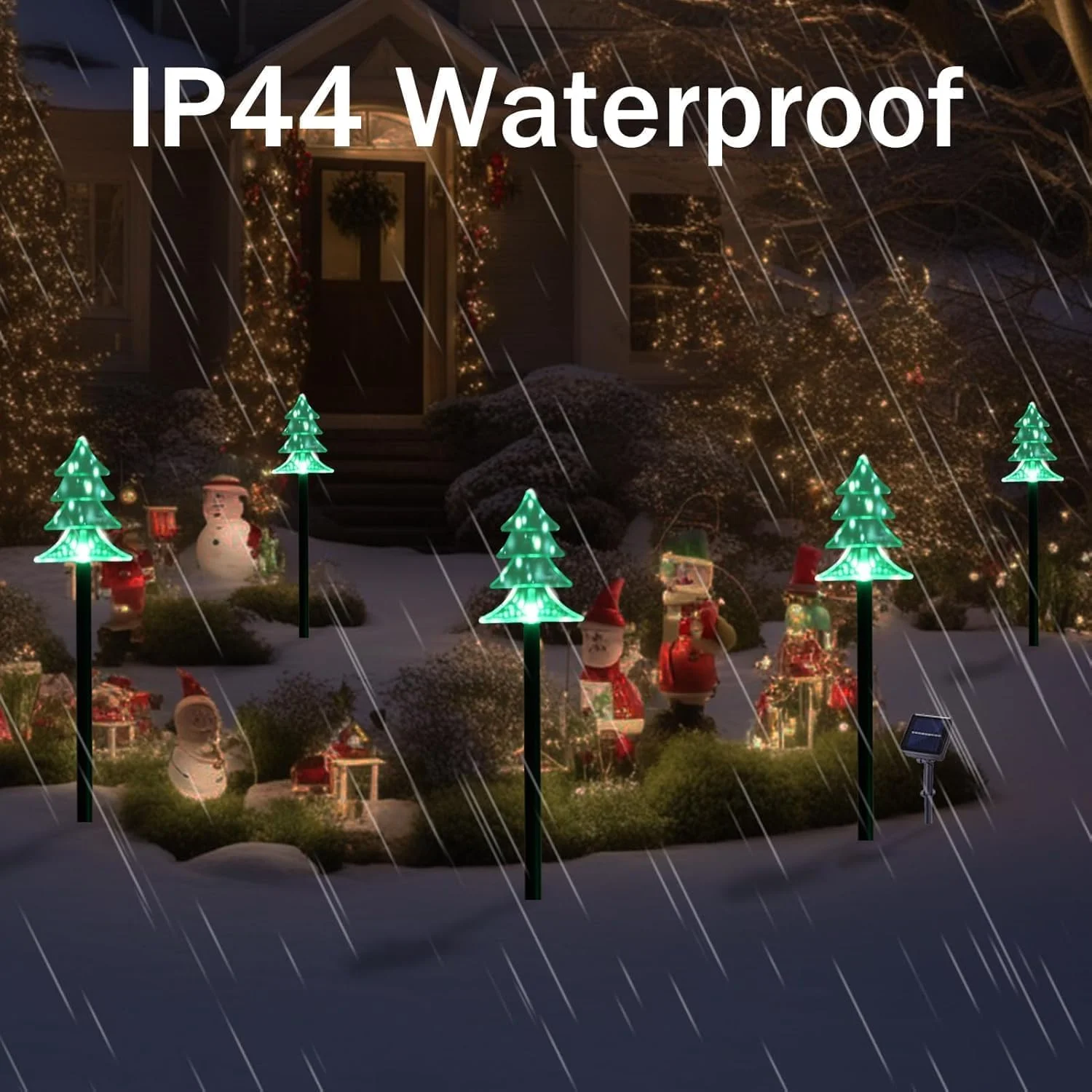 5 قطعة تعمل بالطاقة الشمسية أضواء مسار عيد الميلاد 8 طرق أضواء شجرة عيد الميلاد LED حديقة حصة أضواء للممشى ساحة الحديقة تزيين في العطلة