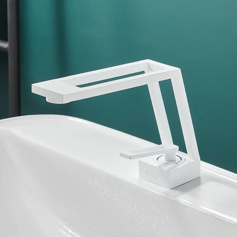 BAKALA Black Bathroom Basin Faucet - Single Handle Cold & Hot Water Mixer Sink Tap with Deck Mounted Design - Modern Kitchen Tap