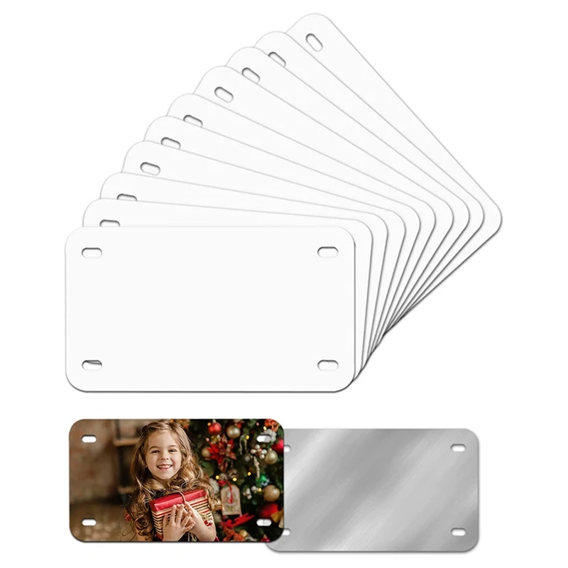 10 Pack Sublimation License Plate Blanks,Heat Thermal Transfer DIY Picture,Aluminum License Plate Tag