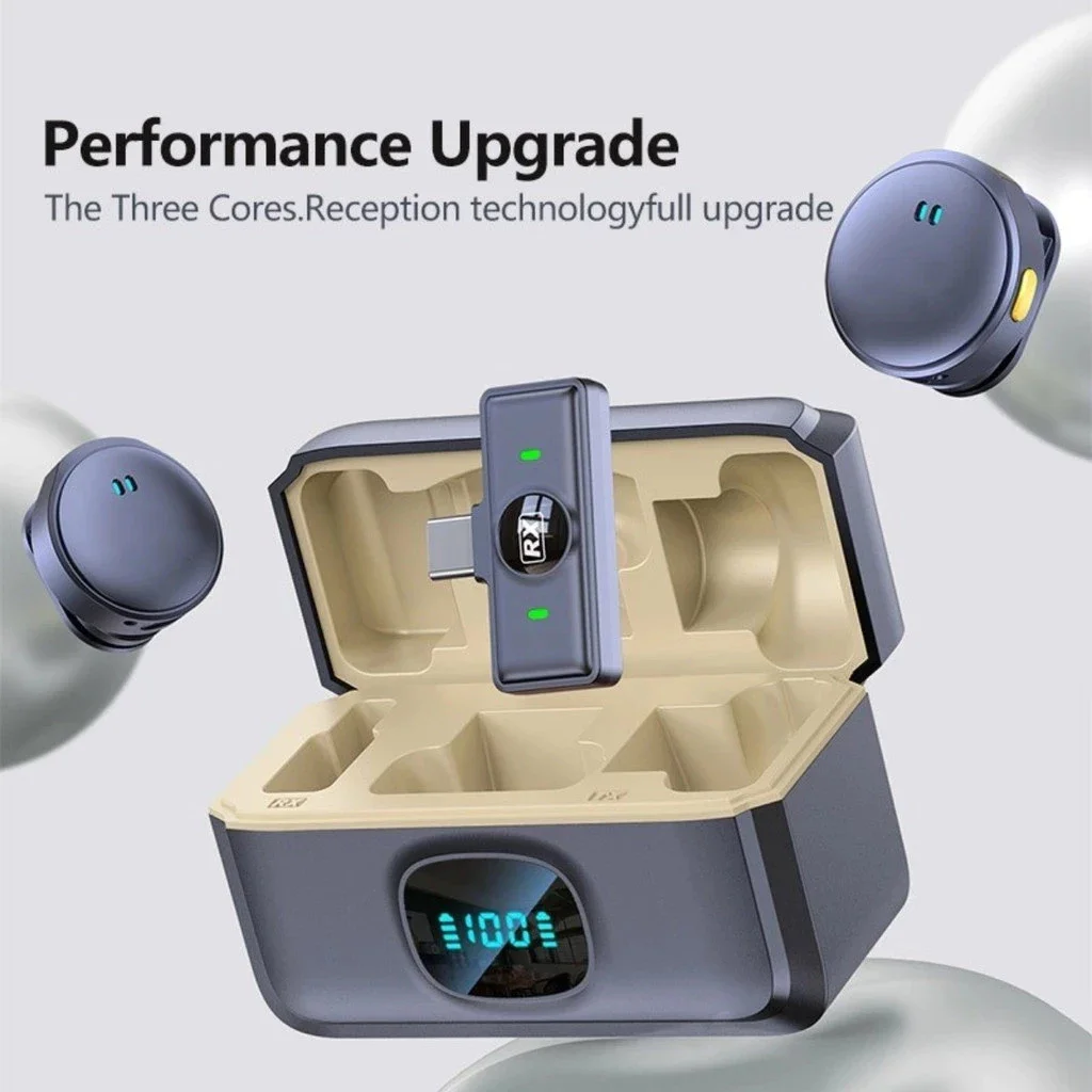 Professionelles magnetisches Mini-Wireless-Ansteckmikrofon mit Geräuschunterdrückung für iPhone Android Typ C-Telefon