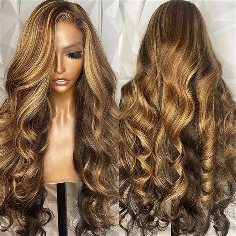 Soft Long Wave 26Inch Highlight Blonde 5x5 Silk Base Jewish Human Hair Wig With Baby Hair HD Lace European Hair Preplucked Daily