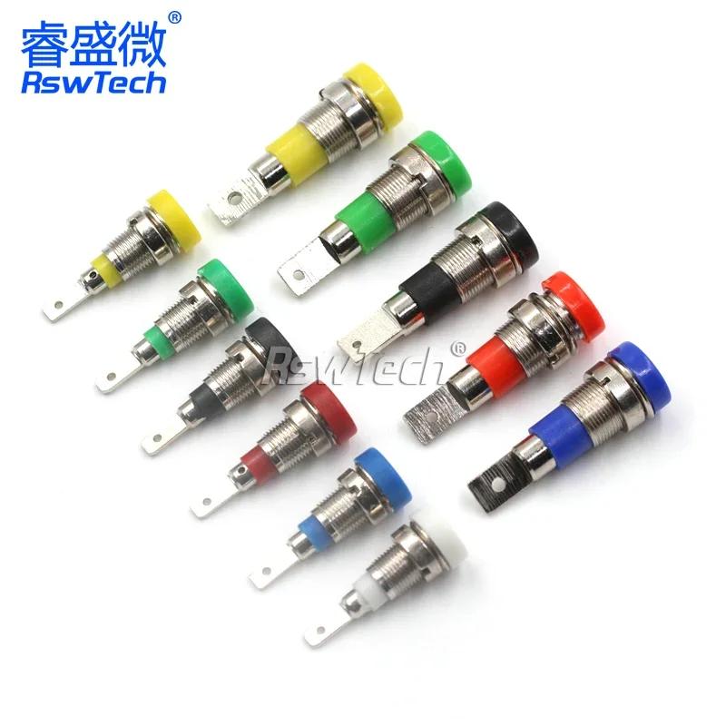 1PCS 4mm 2mm Banana Socket 4MM 2MM Panel Socket Pure Copper Insulated Wiring Terminal Banana Female Head Hole