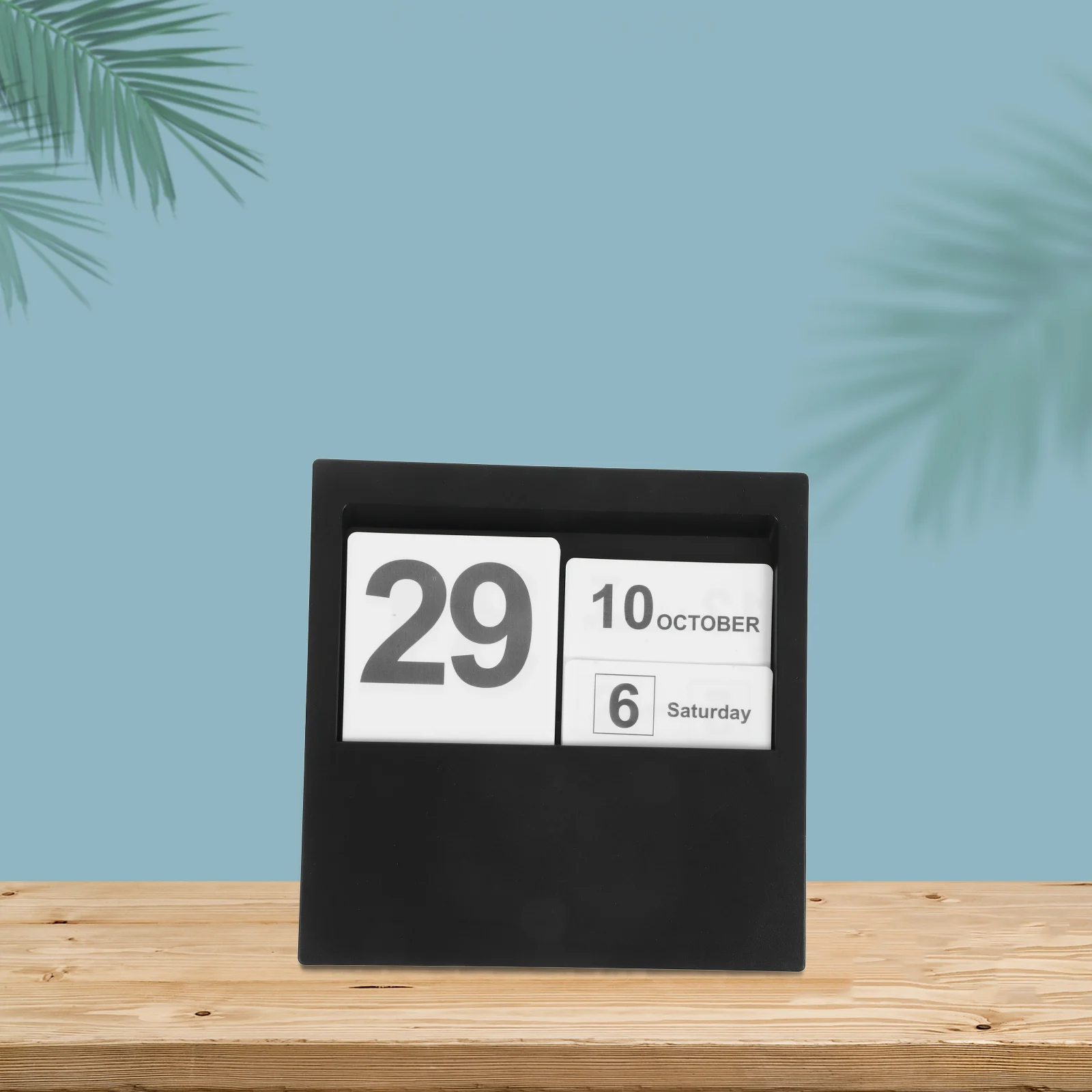 كتل تقويم خشبية أنيقة على سطح الطاولة تقويم قائم قابل لإعادة الاستخدام لديكور سطح المكتب للاستخدام اليومي للمكتب والمنزل #6