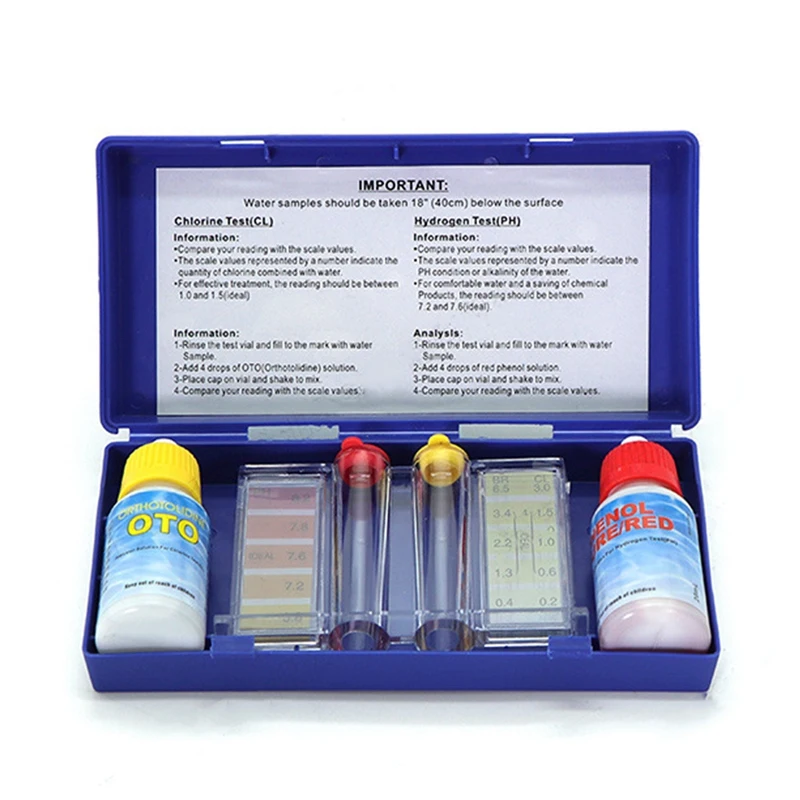 Pool And Spa Water Test Kits, PH And Free Chlorine Water Chemistry Test Kits,Acid-Base Water Test Box