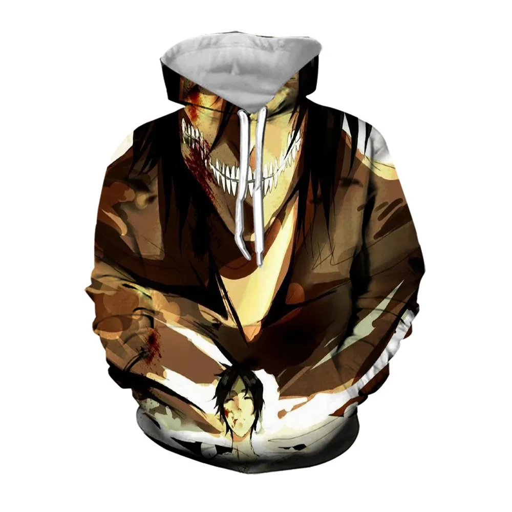 Jumeast Blood Adventure Anime Hoodies For Men Hooded Sweatshirts Attack On Titan Oversized Hoodie Mens Winter Coat Streetwear