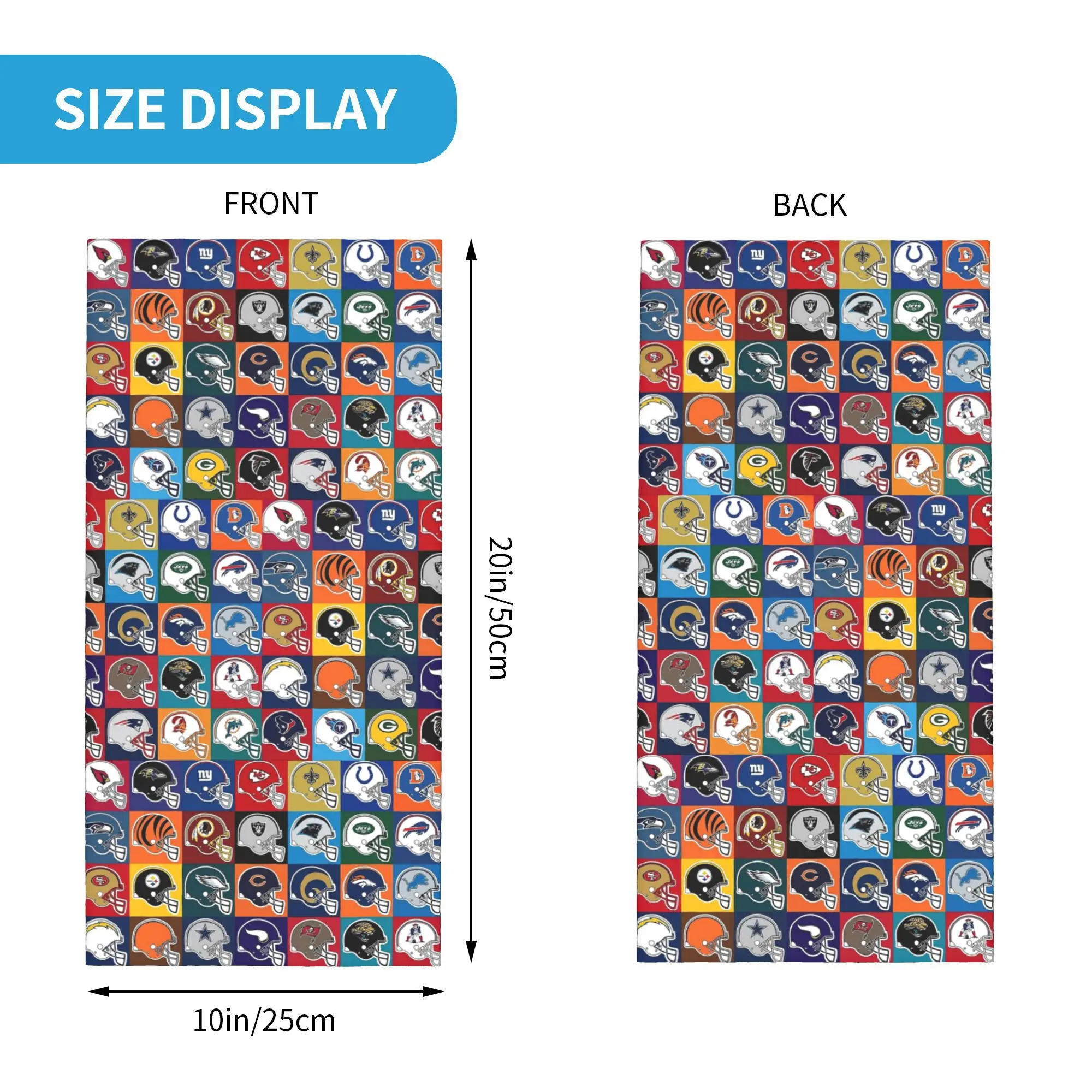 Poster di football americano Bandana Ghetta per il collo Sciarpa magica stampata Passamontagna caldo da corsa per uomo donna adulto antivento