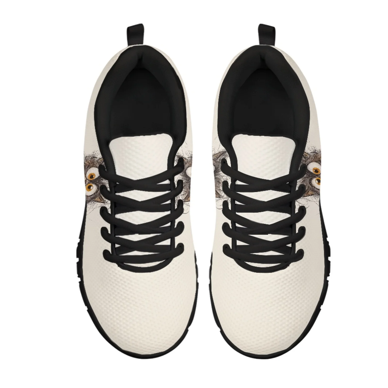Coloranimal Three Eyed Cat Print Men Easy to Clean Work Shoes for Medical Staff Soft Women Running Walking Shoes for Outdoor