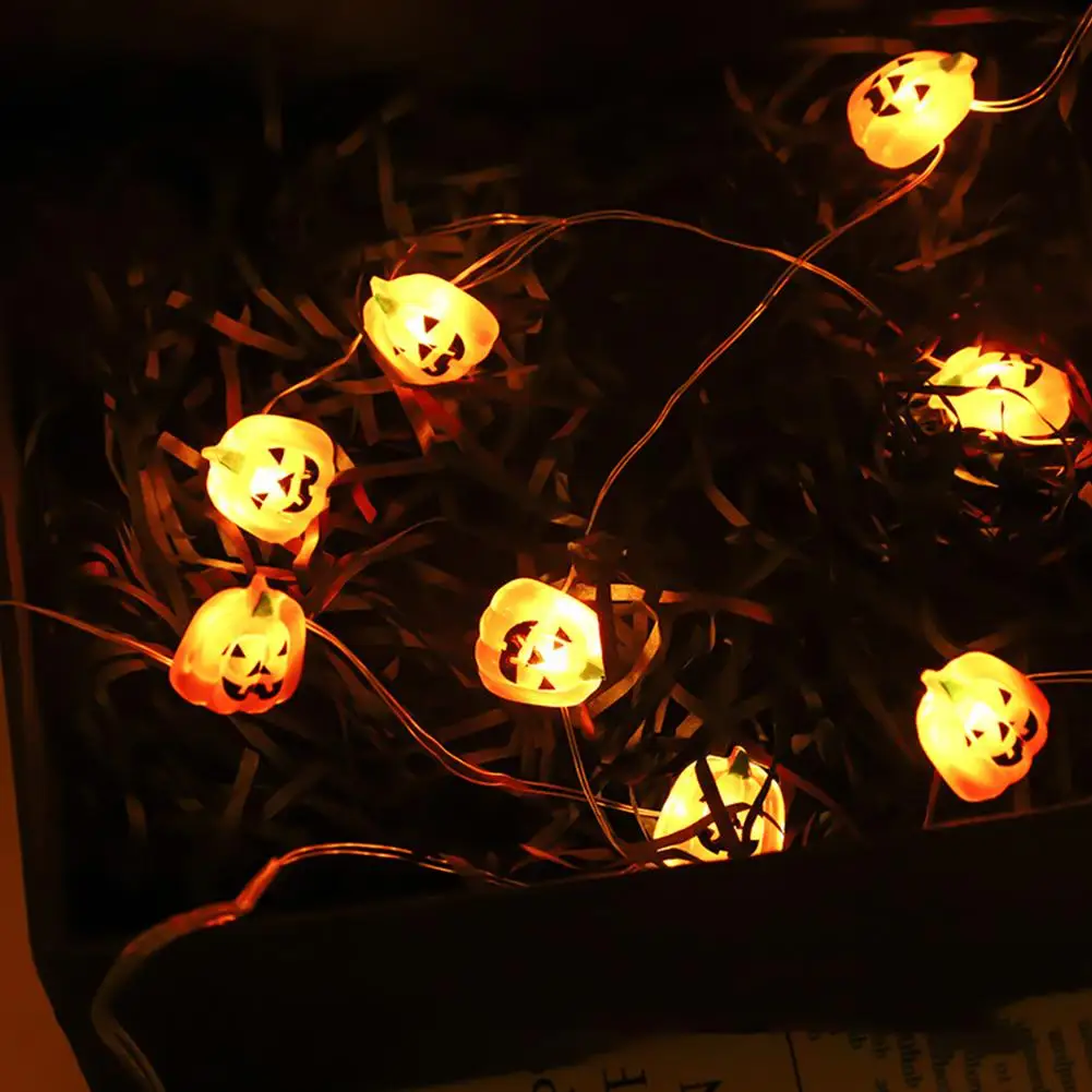 Decoración de Halloween calabaza de arce Artificial luz LED guirnalda de hadas luces para el hogar Halloween DIY linterna evento decoración fiesta S O6P7