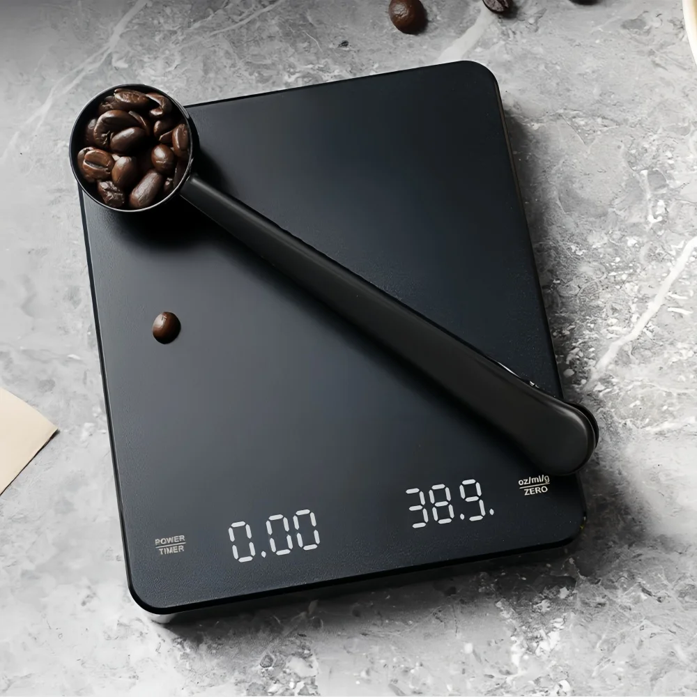 High-precision Electronic Coffee Scale with Waterproof Pad LED Display USB Timing Professional Home Coffee Accessories 3kg/0.1g