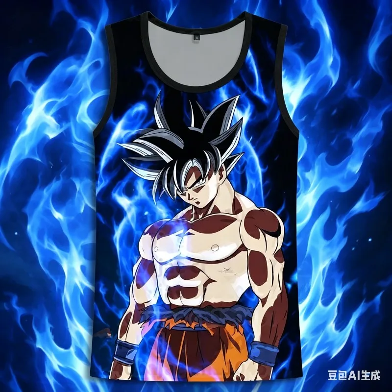 Son Goku Vegeta Dragon Ball Z Tank Top Men's Theme Anime Exhibition Special Clothing 3D Print Casual Sports Kid Basketball Vest