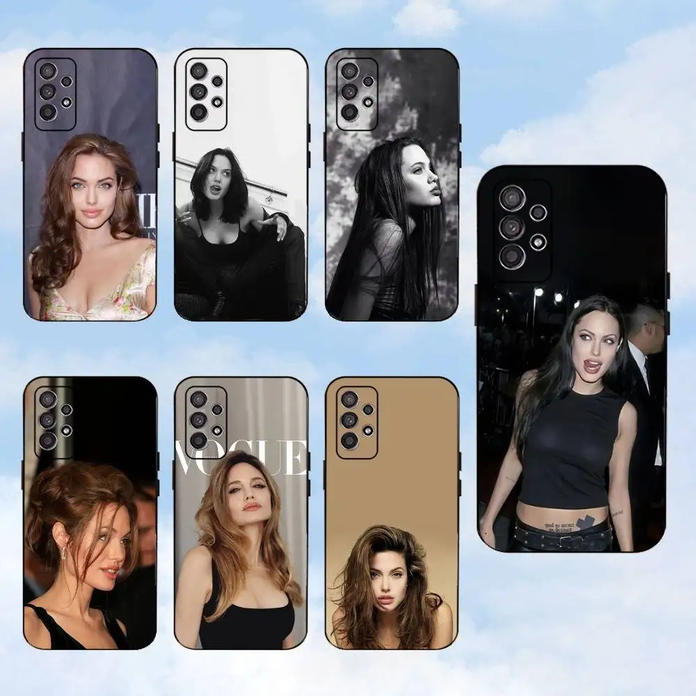 

A-Angelina j-jolie actor Phone Case For Samsung S25,S24,S23,S22,S21,S20,S10,Ultra,Plus,Lite,FE,Soft Silicone Black Cover